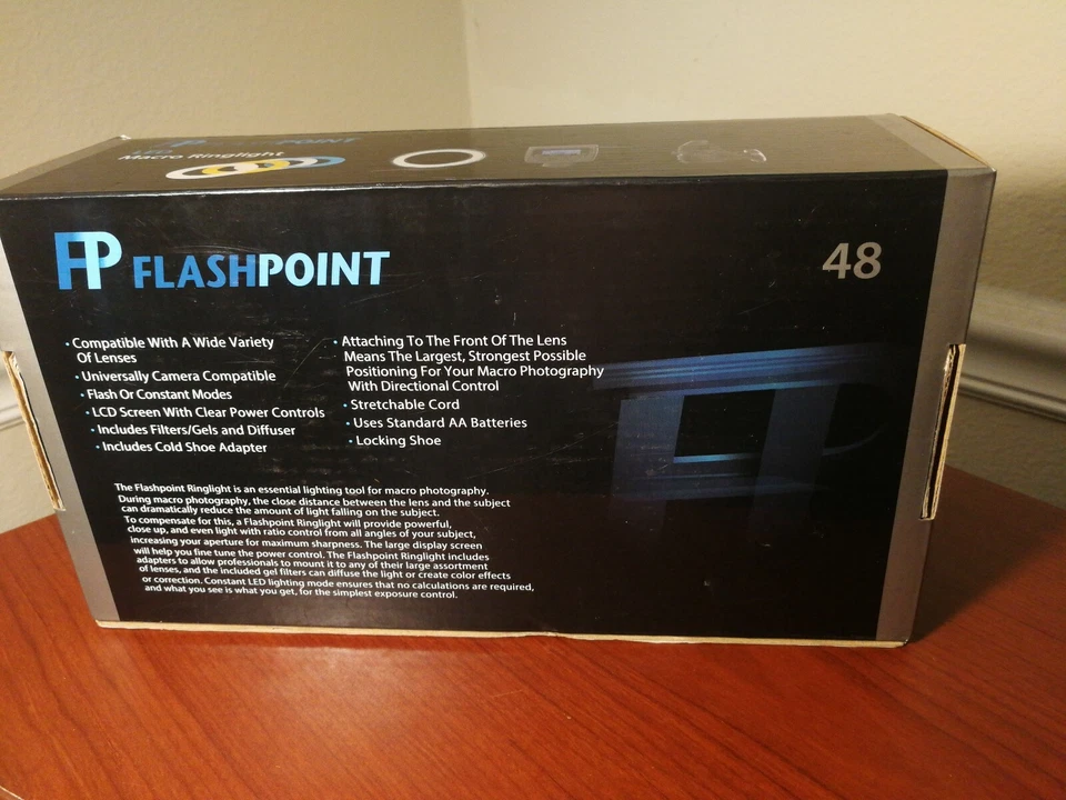 Flashpoint FP 48 LED Macro Ringlight With Adapter for 49-77mm Diameter Lenses - Image 3 of 4