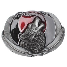 Howling Wolf Men's Belt Buckle Western Cowboy Native American WLF-03-R