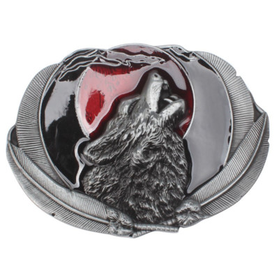 Howling Wolf Men's Belt Buckle Western Cowboy Native American (WLF-03-R)