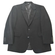 Jos. A Bank 44R Black 100% Camelhair Flannel Mens Blazer Suit Jacket Sport Coat