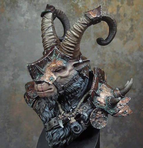 █1/9 resin goat beastman tribe warrior bust unpainted unbuild
