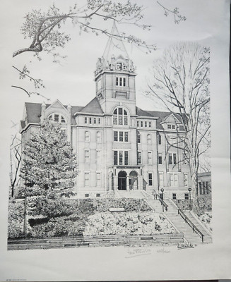 Vintage Georgia Tech Tower Pen and Ink Print Signed