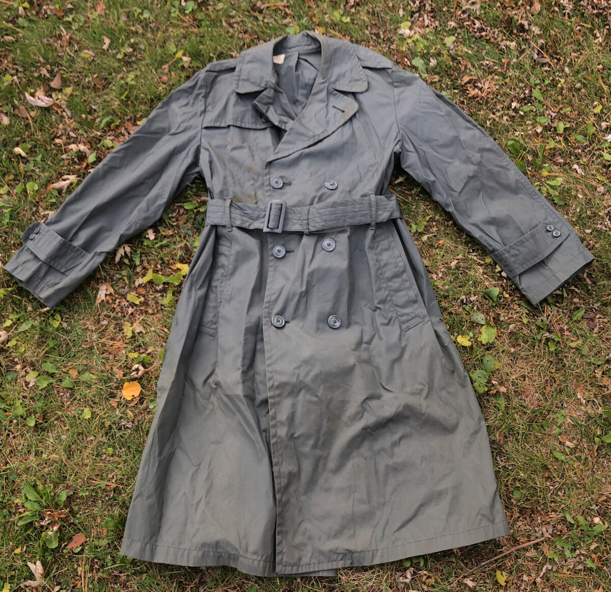 Vintage Military Army Raincoat Cotton/Nylon Quarpel Green Vintage Military Army Raincoat Cotton/Nylon Quarpel Green