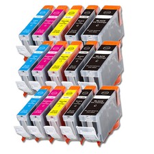 15PK Combo Printer Ink chipped for Canon PGI-5BK CLI-8 MP500 MP530 MP600 MP610
