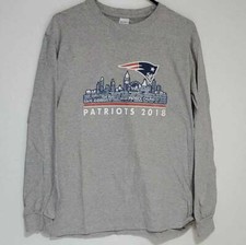 New England Patriots Gildan Unisex Sweatshirt Gray Heathered Crew Long Sleeve M