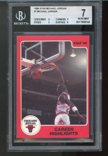 1986 Star  #7 Michael Jordan BGS 7 NM Near MINT.  Career Highlights