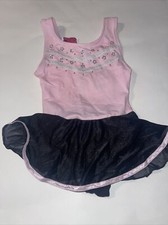 Jacques Moret Girls Dance Skirtall Pink/ Black Leotard Rhinestones