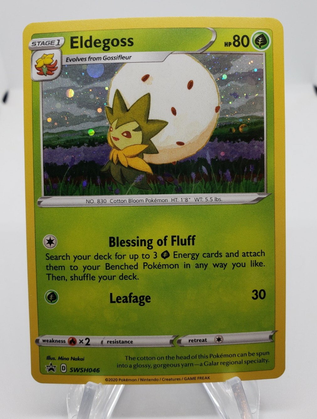 Eldegoss SWSH046 Holo Black Star Champions Path Promo Pokemon NM