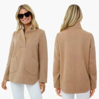 Tuckernuck Emerson Popover Wool Blend Camel Tan Pullover Jacket Size XXS