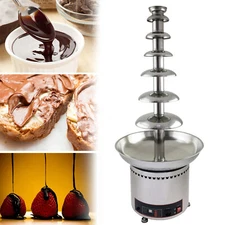 7 Tiers Hot Luxury Chocolate Fondue Fountain Stainless Steel Waterfall Hotpot
