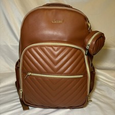Lovevook Diaper Bag Faux Leather Baby Bag Brown Great Condition