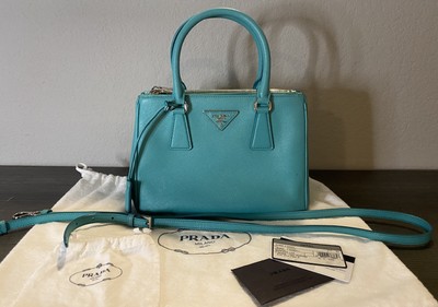 prada teal bag