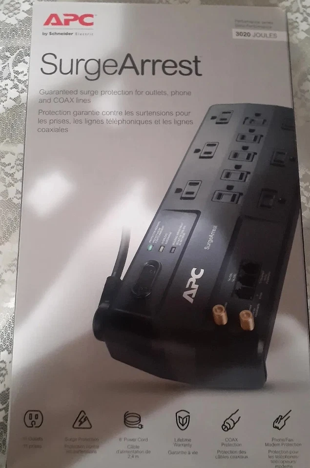 APC Performance SurgeArrest 11 Outlet with Phone and Coax Protection, 120V, - Image 4 of 4