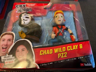 Spy Ninjas Collectible Figures 2 Pack - Chad Wild Clay AND PZ2