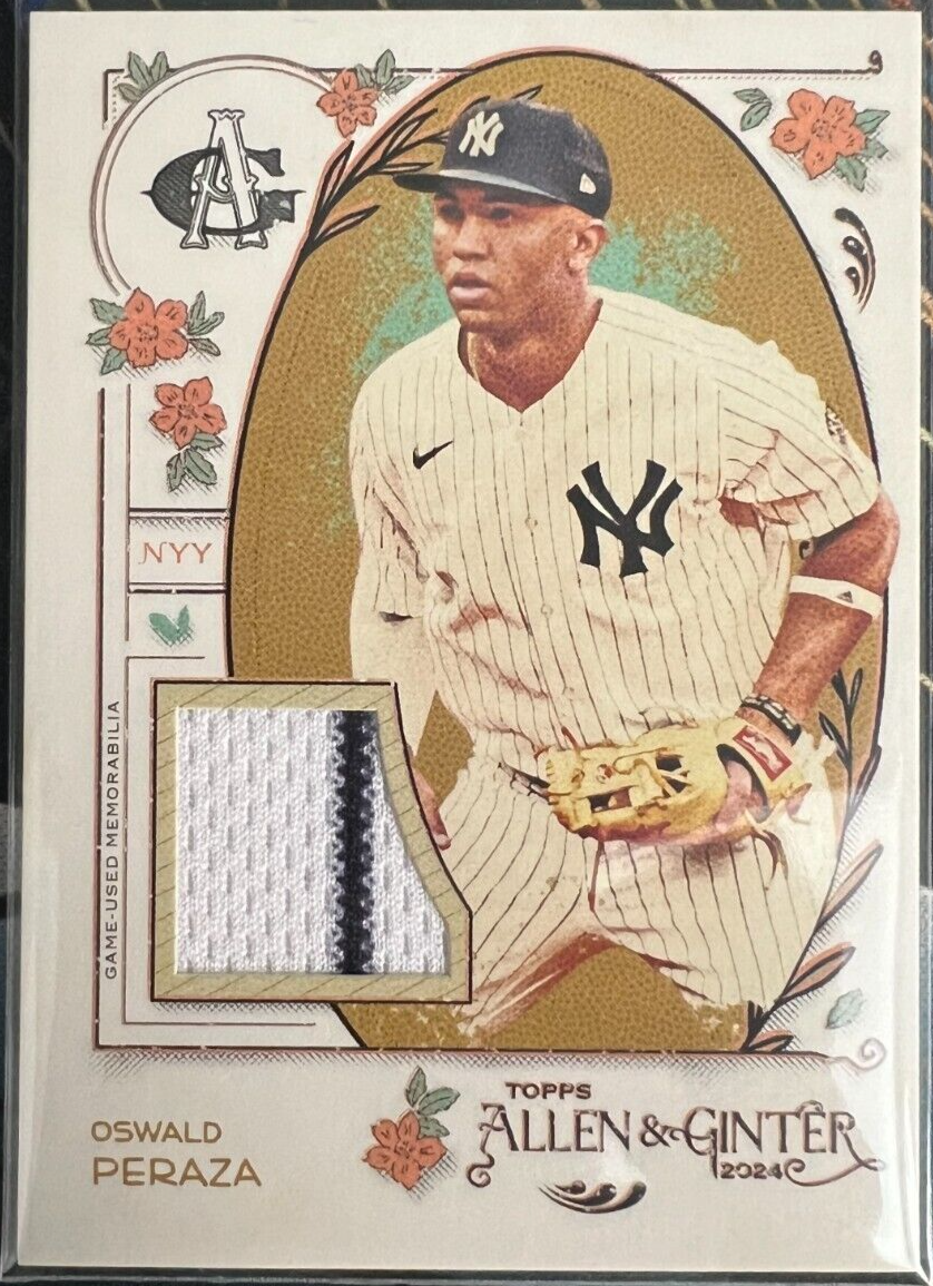 2024 Topps Allen & Ginter # AGR-OP Oswald Peraza Game Used Relic NY Yankees