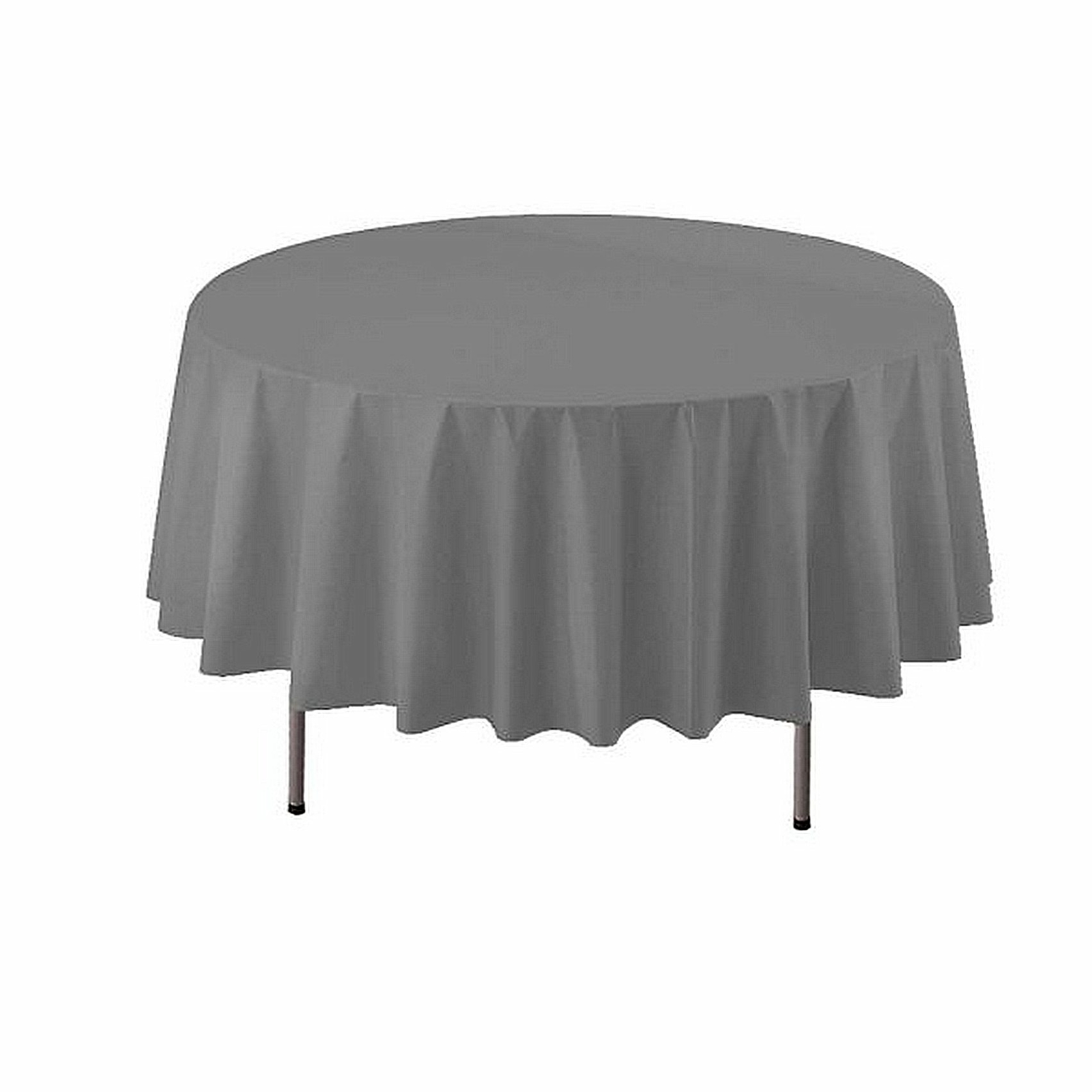 1 Party Essentials 84in. Round Valumost Table Cover-Metalic 