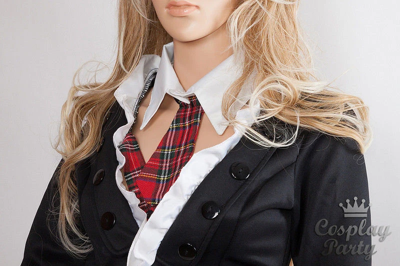 Uniforme de estudiante de niña escolar de Inglaterra con falda a cuadros disfraz para disfraces de Halloween Foto 4 de 4