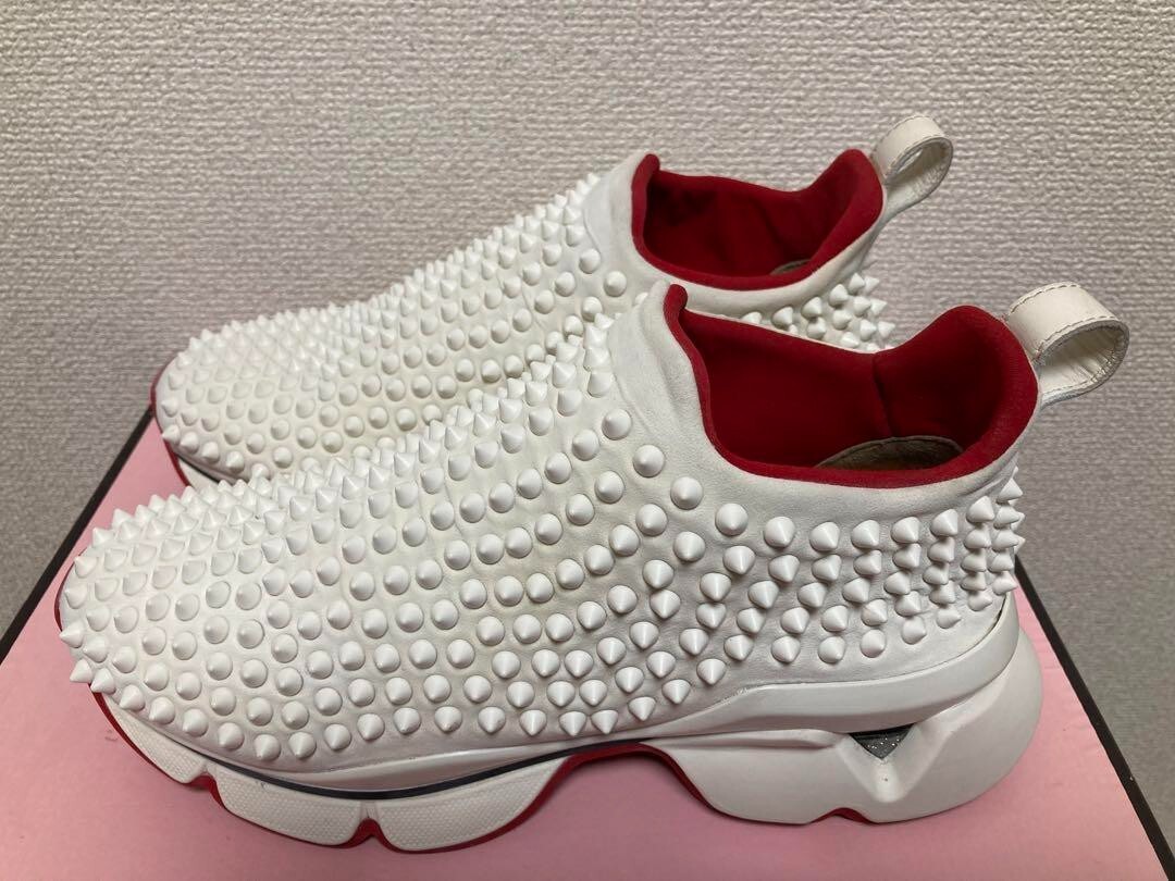 Christian Louboutin　スニーカー 　23cm CHRISTIAN LOUBOUTIN MEN Louis Jr embellished leather