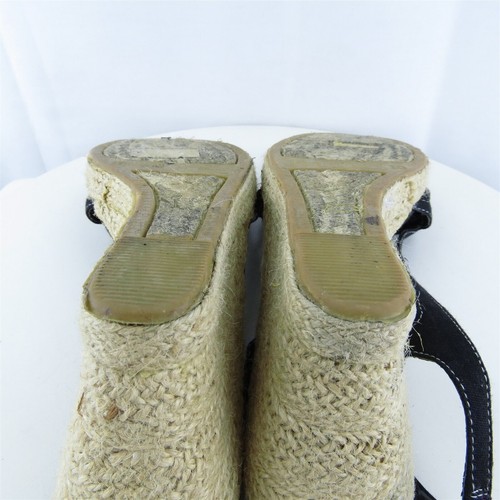 Montego Bay Club Women Strappy Shoes Black Synthetic Pull On Size 10 Medium - Picture 9 of 10