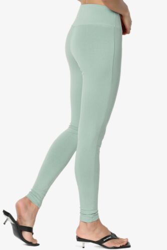 TheMogan High Waist LUXE Cotton Jersey Full Length Ankle Leggings Yoga Pants - Picture 183 of 266
