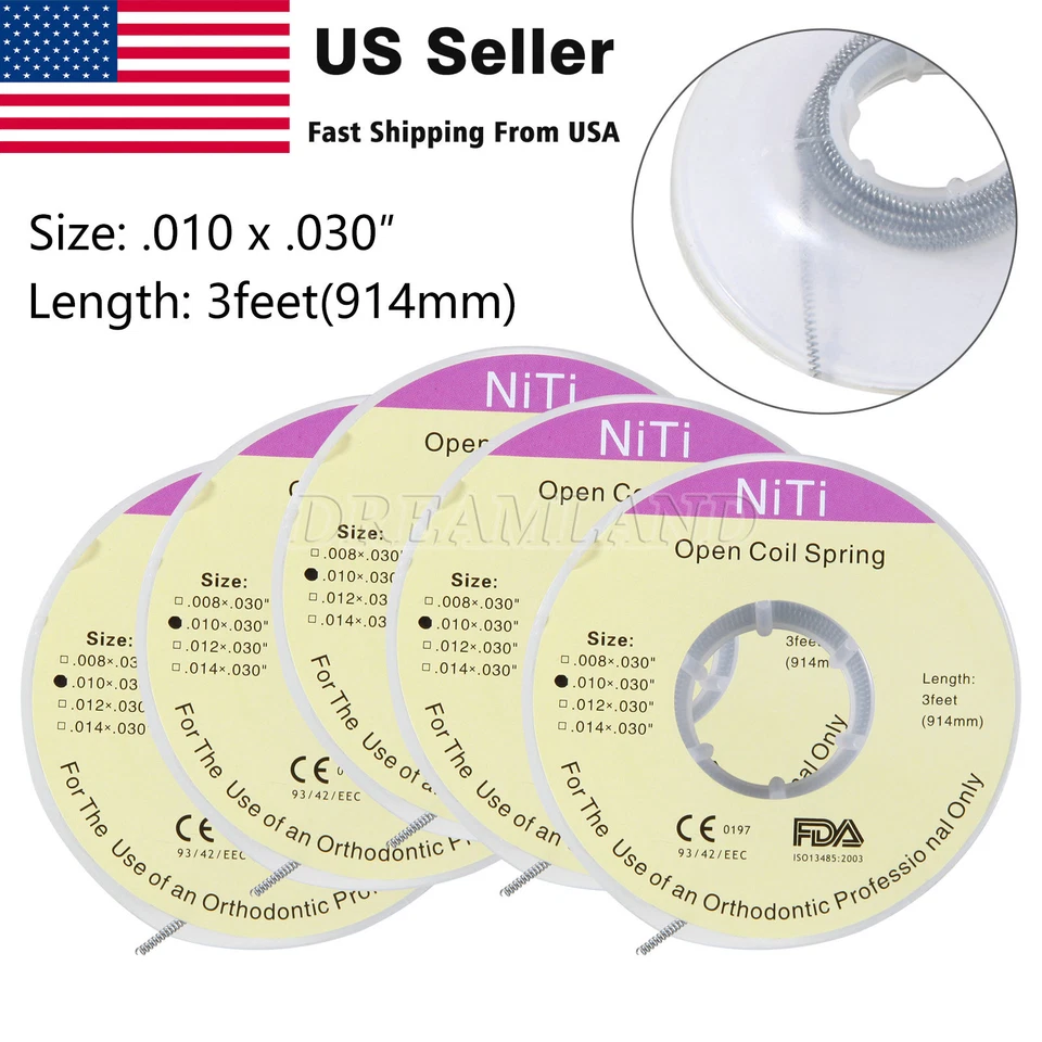 Dental Ortodoncia NITI Abierto Bobina de recurso Dia. 012/010*030 pulgadas 3Pies Foto 4 de 4