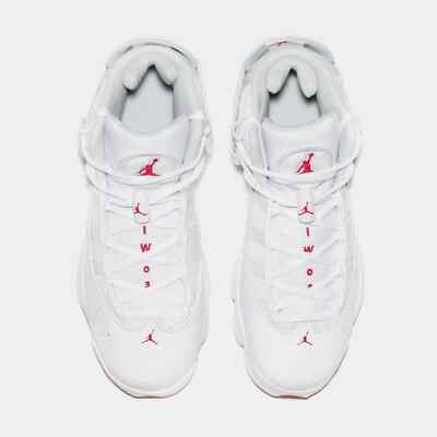 JORDAN 6RINGS (GS) WHITE / MYSTIC HIBISCUS 323419 116 GRADE SCHOOL