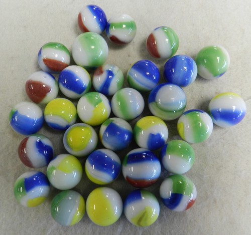 #18322m Vintage Group of 30 Marble King 3 Color Patch Marbles - Picture 8 of 12