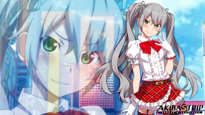 Anime akibas trip GAME smiling twintails gray Playmat Gaming Mat Desk