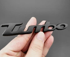 3D Black Turbo Auto Car Trunk Rear Fender Side Emblem Badge Decal Sticker Sport