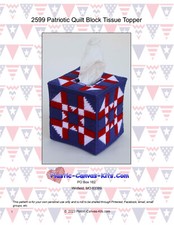 Patriotic Quilt Block Tissue Topper- Plastic Canvas Pattern or Kit