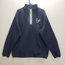 NFL Football Houston Texans Sweatshirt Pullover Mens XL Blue Embroidered