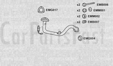 Tuyau D'Échappement Avant Peugeot 306 1.4 Essence Berline 06/1995 À 12/1996