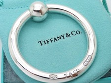 Tiffany Co. Brand New Sterling Silver 1837 Baby Rattle Ring in Pouch and Box