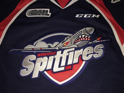 Windsor Spitfires CCM CHL OHL Sewn/Stitched Hockey Jersey - Youth S/M - Picture 4 of 7