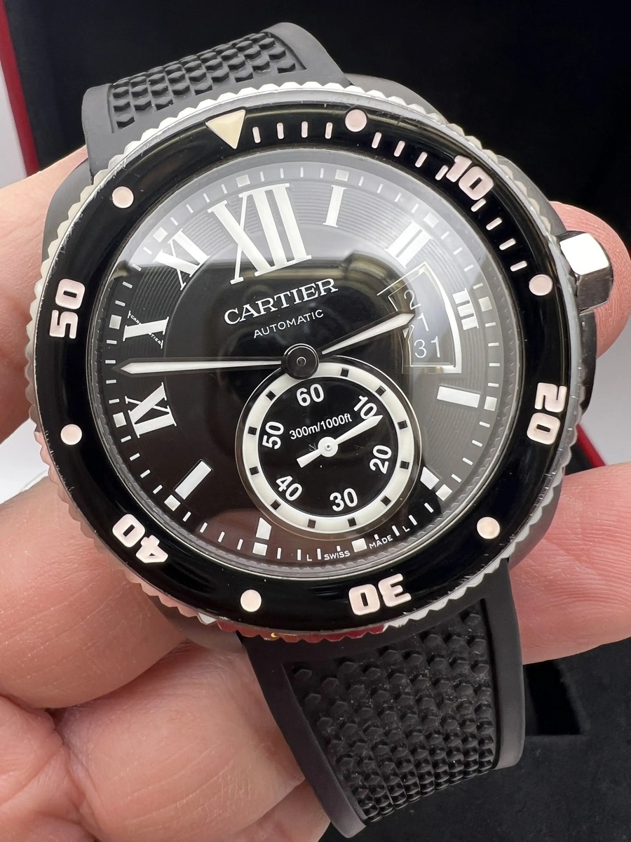 Cartier Calibre Diver 42mm Black ADLC Ceramic Bezel WSCA0006 Box
