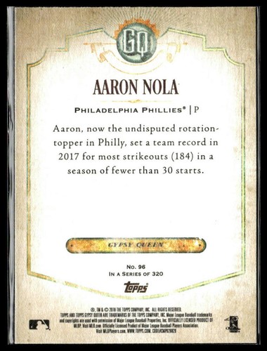 2018 Topps Gypsy Queen #96 Aaron Nola - Picture 2 of 2