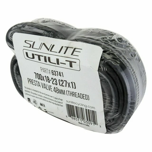 Sunlite Utili-T - Tubos de válvula estándar Presta, 29 x 3.00-3.50/48mm, negro/negro