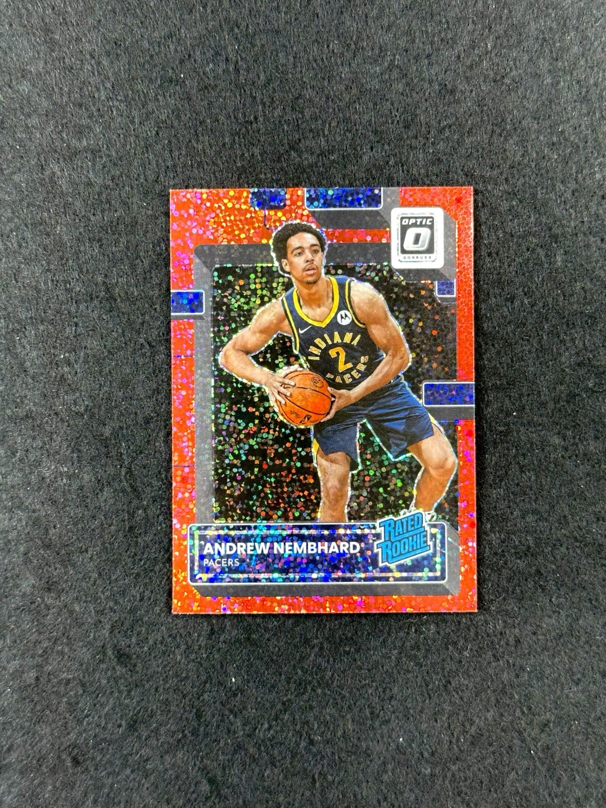 2022-23 Panini Donruss Optic Andrew Nembhard Red Sparkle Rated Rookie SP RC #230