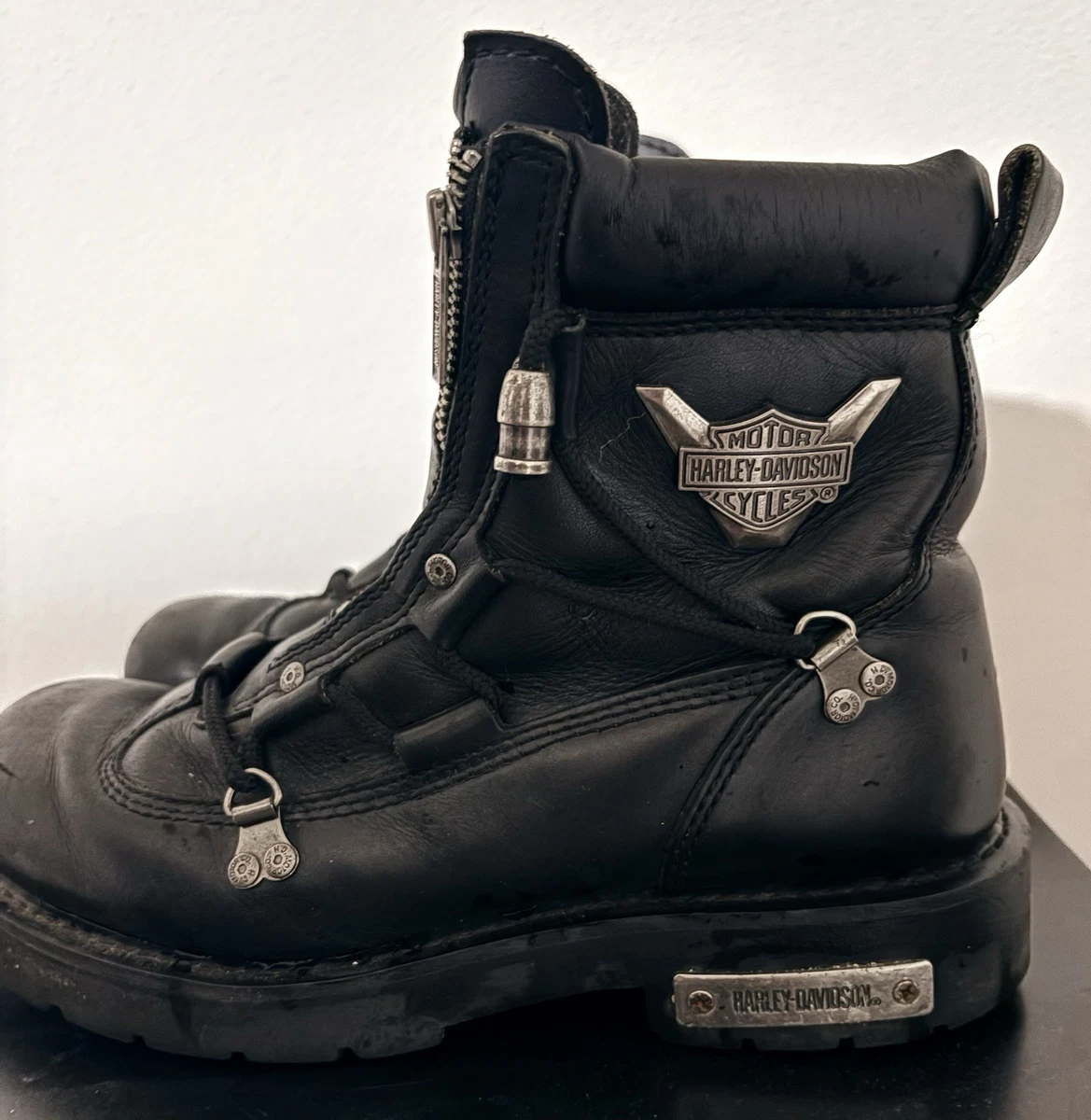 Black Zip Biker Boots for Men for sale | eBay