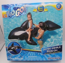 Bestway H2OGO Jumbo Whale Rider inflatable Pool Float 6 ft. 8 in. x 40 in. New
