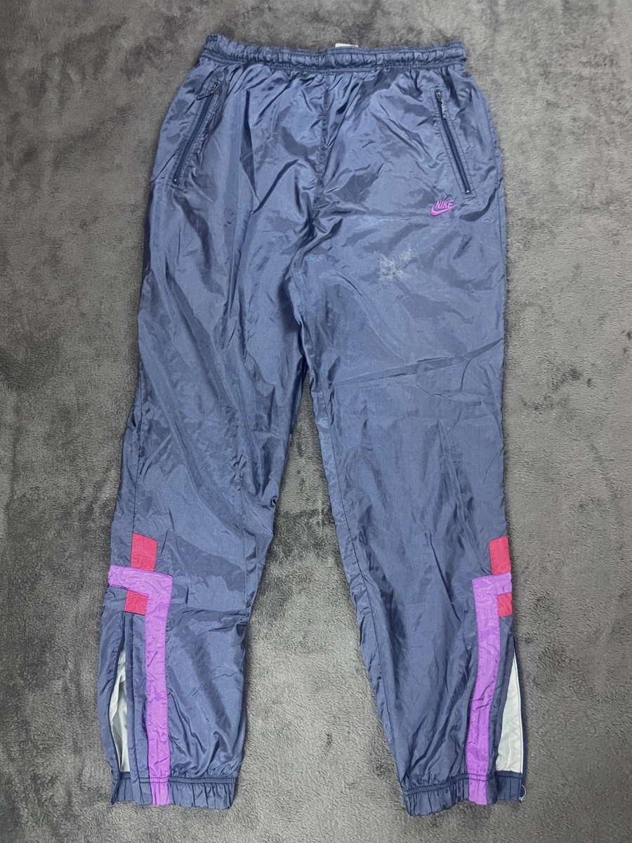 Rare Nike 90s Retro 80s M oversized Y2K Trainingsanzug Set Unisex Grau Rot 2000s