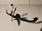 Murano Italy Art Glass 4.5" Venice Gondola Gondolier Figurine Excellent LQQK