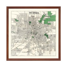 Old Map of San Antonio, TX 1909 - Vintage San Antonio Texas