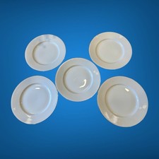 5 Dansk Tapestries Gold Rim Porcelain Dinner 12” Chop Plates Jack Lenor Larsen