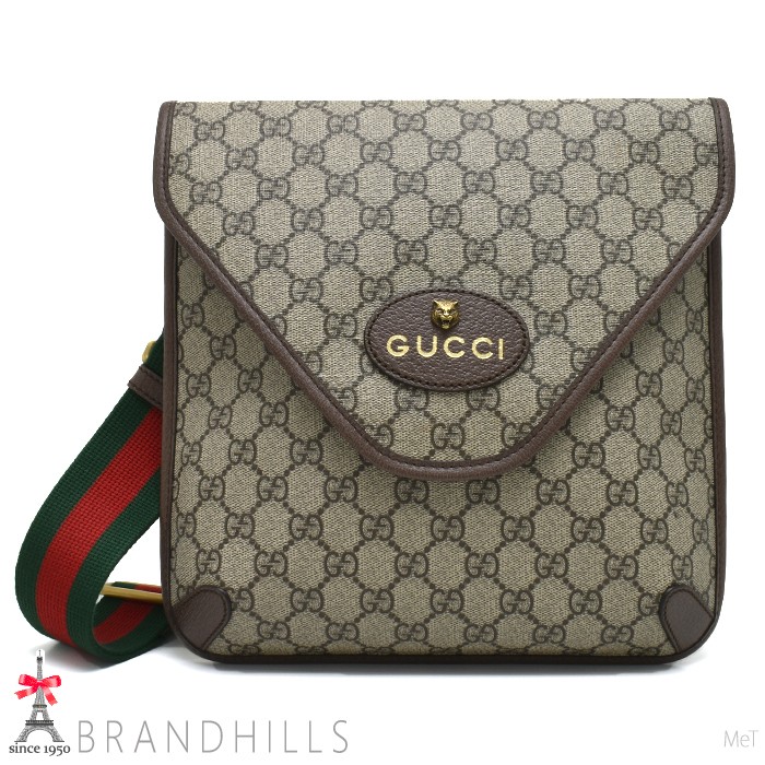 Gucci Neo Vintage GG Supreme Canvas Shoulder Bag Messenger Beige Ebony 598604