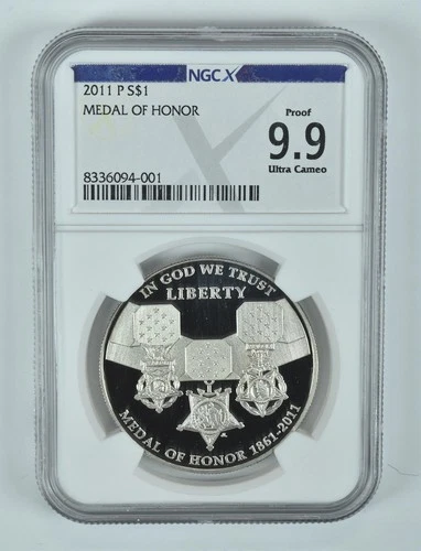 2011-P Medal Of Honor Commemorative Silver Dollar Proof 9.9 UCAM NGC X