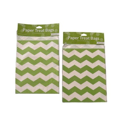 Creative Converting Fresh Lime Green Chevron Paper Treat Bags 20 Count 071625