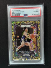 2023-24 Panini Prizm John Stockton King Snake Gold Snakeskin #198 PSA 10 Pop 2