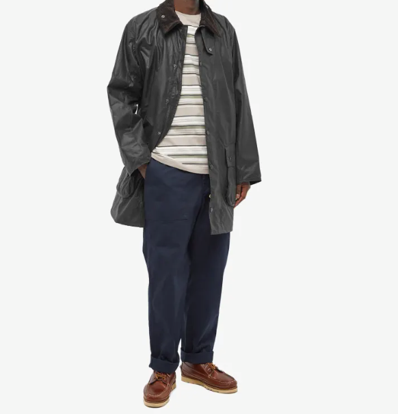 BARBOUR BORDER WAX JACKET in Sage MSRP $500 British Heritage | eBay