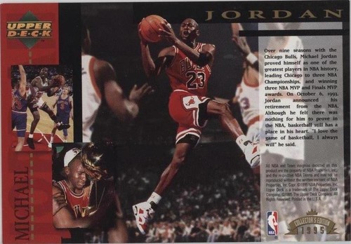 1995 Michael Jordan Upper Deck Rare Air Jumbo Limited Edition